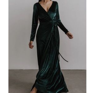 Esmeralda Velvet wrap dress.